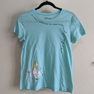 Disney Alice and Wonderland T Shirt Light Blue
